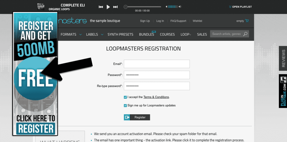 Looppmasters sign up